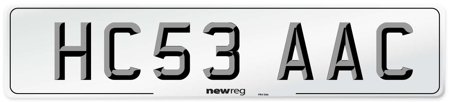 HC53 AAC Number Plate from New Reg
